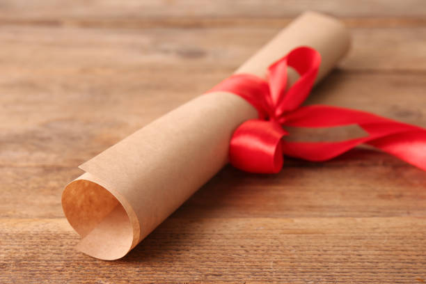 Certificate Scroll  on white background