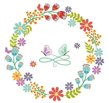 Vector floral frame .