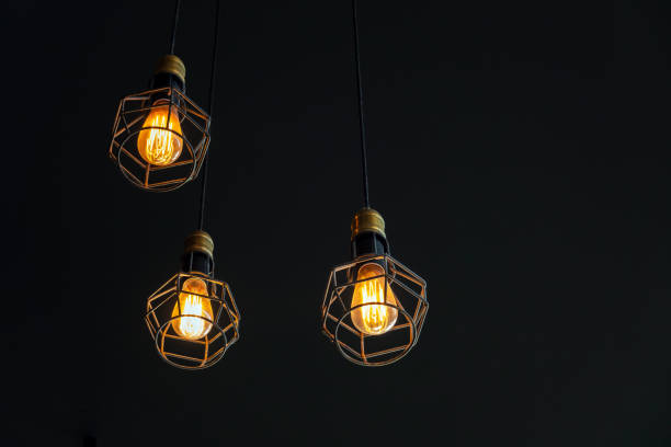 istock Vintage lamp hanging from the ceiling, decorated in hotel 1411397861
