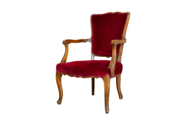 istock Red Vintage armchair isolated on white background with clipping path 1411397943