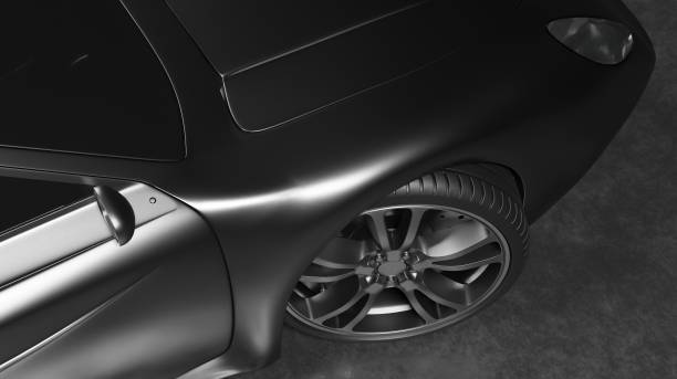 istock Sport car side view render in dark scene 1411399186