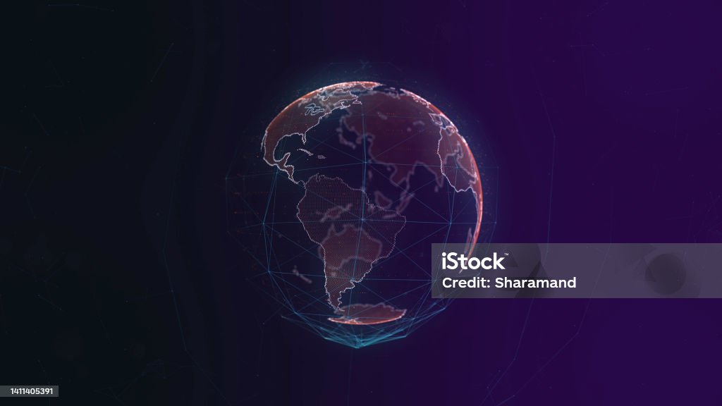 Wireframe Earth From Space Stock Photo - Download Image Now - Abstract ...