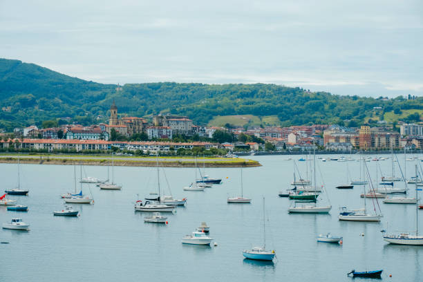 istock Bidassoa river and Hondarribia, in Spain 1411414405