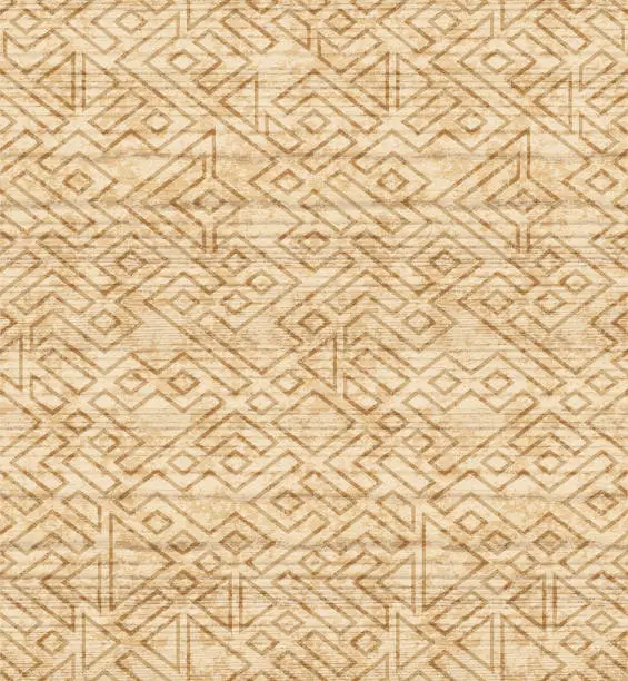 Vector illustration of seamless  wood  textured  ethnic  pattern