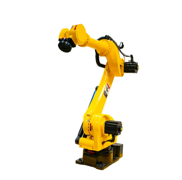 Industry robotic arm isolated on white background