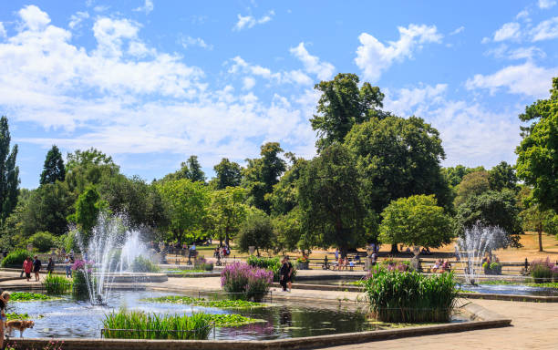 Italian Fountains -Kensington Gardens stock photo