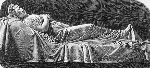 Even during her lifetime (1776-1810) Queen Luise became the object of almost cult worship. After her death, this trend increased. As the mother of Kaiser Wilhelm I, she became a symbol for the resurgence of Prussia and for the development towards the German Empire. Illustration from 19th century.