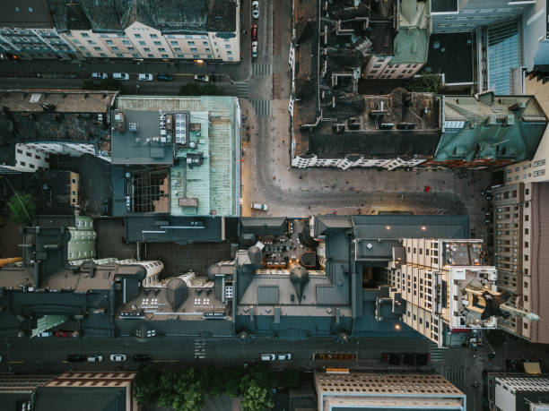 istock Top down view of roads in Helsinki 1411428183