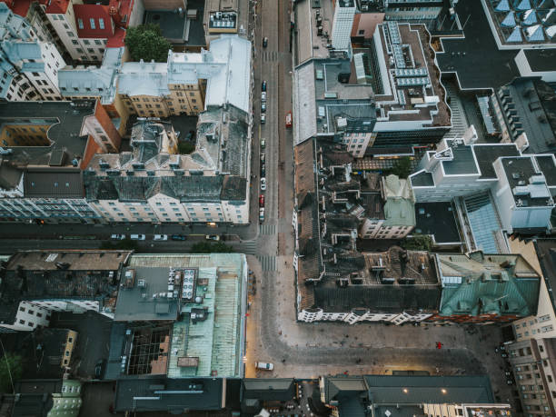 istock Top down view of roads in Helsinki 1411428189