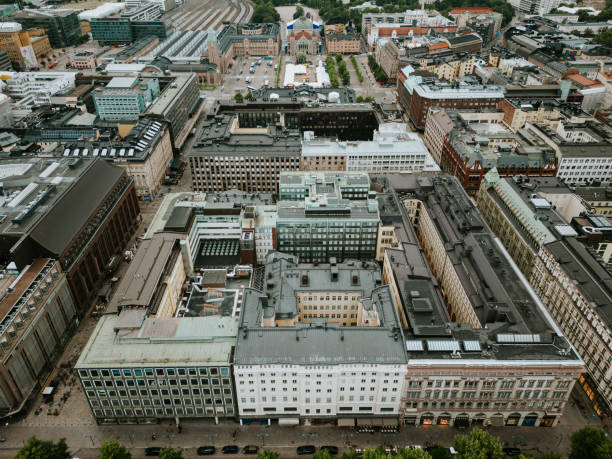istock Drone view of city center Helsinki 1411428231