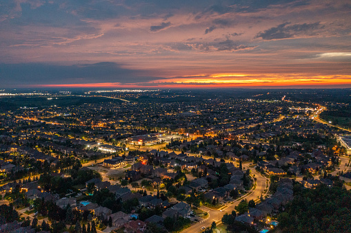 panorama of Rome at night from Pincio