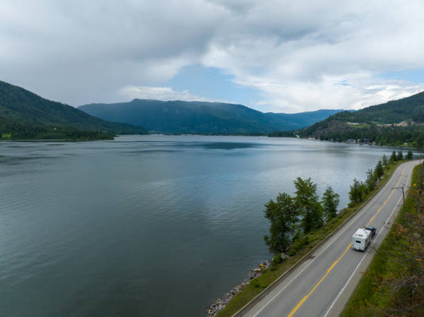 istock Scenic Drive along the lake 1411434544