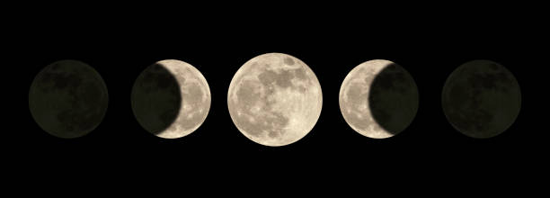 istock Moon phases night space astronomy and nature moon phases sphere shadow. The whole cycle from new moon to full moon. 1411436078