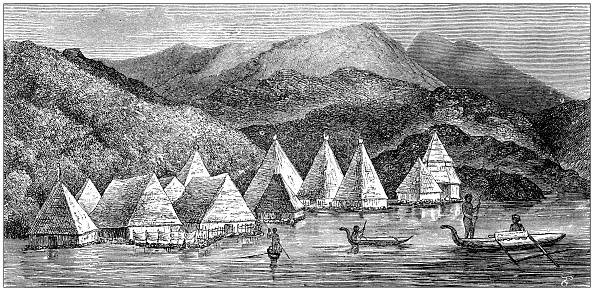 Antique illustration, ethnography and indigenous cultures: New Guinea, Humboldt Bay