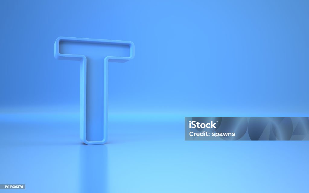 T Sign Blue Letter T Sitting On Blue Endless Background Stock Photo - Download ...