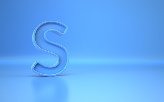 Letter S Sitting on Blue Endless Background
