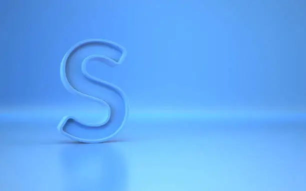 Photo of Letter S Sitting on Blue Endless Background