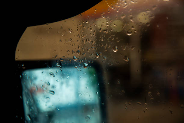 Water droplets on the car window