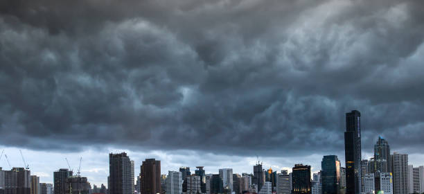 istock Sky atmosphere in the city prospered. Before the rainstorm 1411439802
