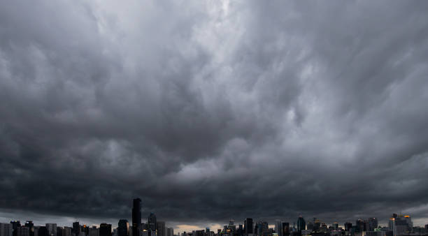 istock Sky atmosphere in the city prospered. Before the rainstorm 1411439805