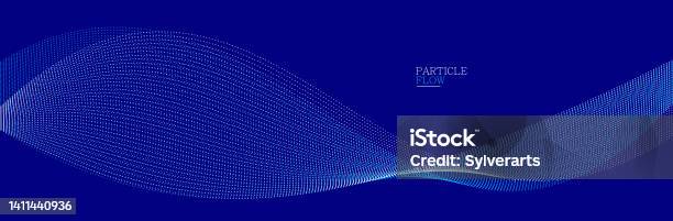 Blue Dots Array Blue Dots In Motion Dark Vector Abstract Background Particles Array ...