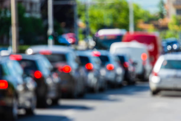 istock Blur backdrop of traffic jam 1411441195