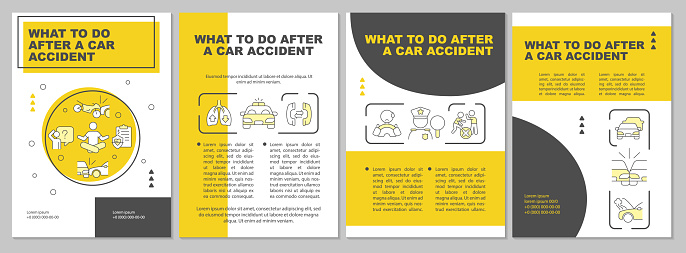 What to do after accident yellow brochure template