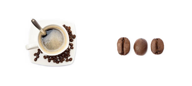 istock Cup of coffee and coffee beans 1411443851