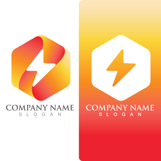 Thunderbolt flash energy  logo and symbol vector Thunderbolt flash energy  logo and symbol vector power in nature stock illustrations