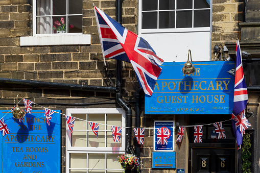 Scarborough, UK - June 8th 2022: The exterior of the Victorian Cliff Tramway Station in the beautiful seaside town of Scarborough, North Yorkshire, UK.