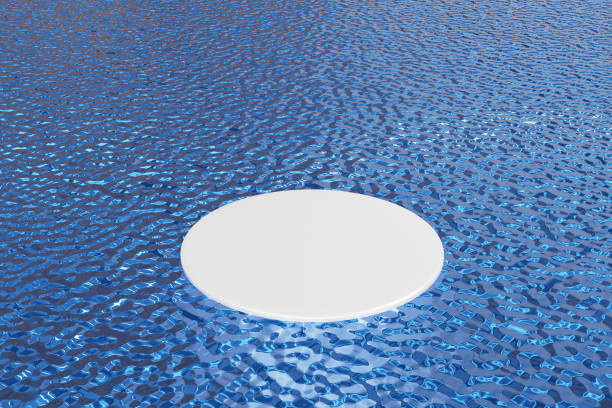 istock 3D realistic round podium on water background. Abstract nature background for product presentation. 1411451204