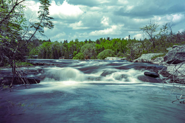 Roaring Rapids Taken during a summer trip among friends. kenora stock pictures, royalty-free photos & images