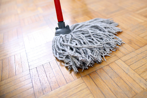 Mop cleaning a room.