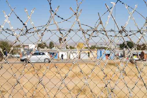 Barbed Wire at Katutura Township near Windhoek in Khomas Region, Namibia