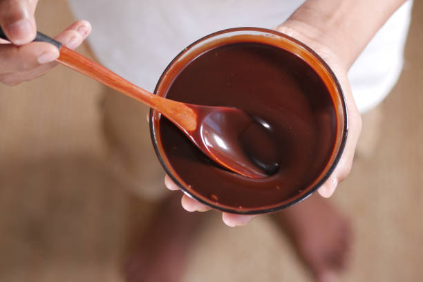 istock dark chocolate cream in a glass bowl 1411461146