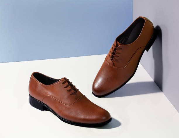 Classic brown male leather shoes