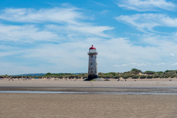 istock Beach in sunny day small, Talacre in Wales, view lighthouse. 1411472151
