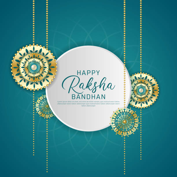 Happy raksha bandhan ceremony poster template design with decorative rakhi. Happy raksha bandhan ceremony poster template design with decorative rakhi. vector illustration. rakhi stock illustrations