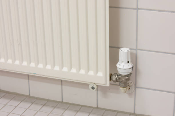 istock Central heating water element with thermostat in a bathroom 1411479507