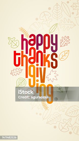istock Vector happy thanksgiving typographic design 1411482526