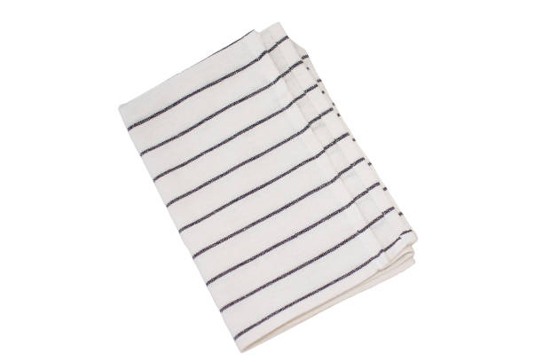 istock Kitchen striped cotton towel insulated on a white background, flat look. 1411485015