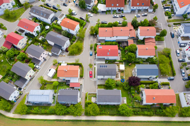 Aerial View of Village stock photo