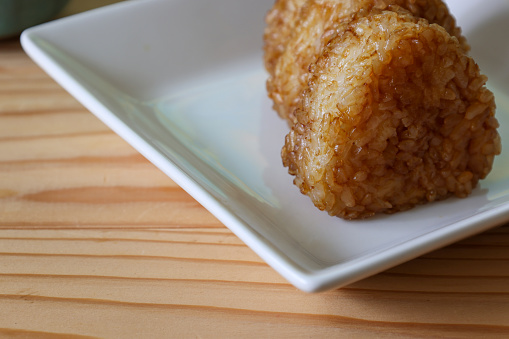 Sweet Green Rice Ball in Zhejiang Province, China.