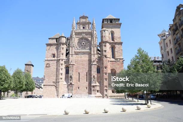 Rodez Cathedral Notre Dame Stock Photo - Download Image Now - Rodez, Church, France