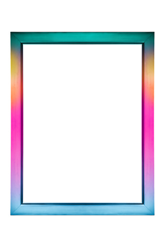Baroque style gold colored empty picture frame (Clipping Path) on the wall