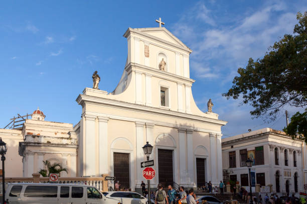 Cathedral San Juan Bautista in Puerto Rico stock photo