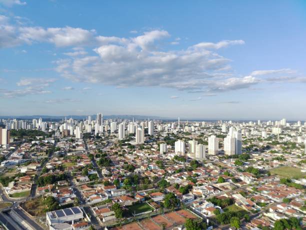Aerial view of buildings aerial view of buildings in cuiaba, mato grosso - brazil cuiabá stock pictures, royalty-free photos & images
