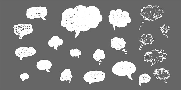 Speech bubble hand draw doodle set. Vector stock illustration isolated on white background for comic graphic book. EPS10