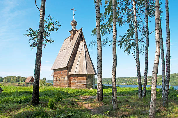 Church of the Christ Resurrection in Ples, Russia stock photo