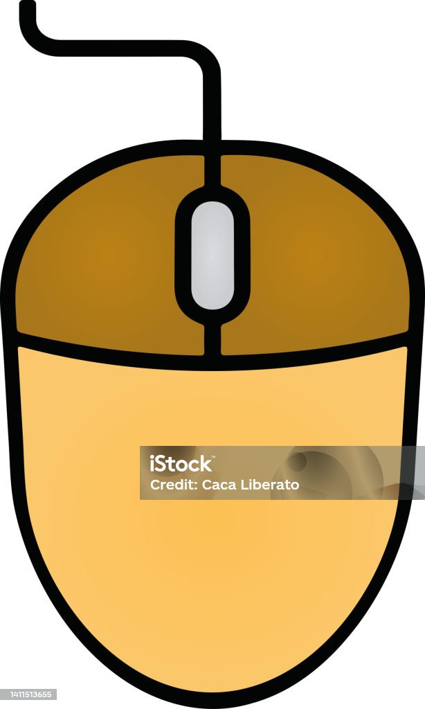 Orange Computer Mouse Icon The Illustration Of A Orange Computer Mouse Clicking Button A Handheld ...